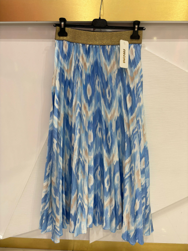 Wholesaler ISSYMA - Pleated satin print skirt