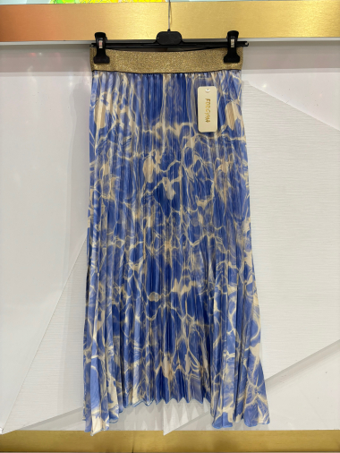 Wholesaler ISSYMA - Printed satin pleated skirt