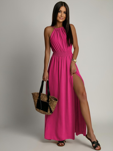 Großhändler ISSYMA - Langes Kleid mit elastischem Taillenschlitz