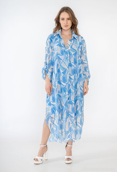 Grossiste ISSYMA - Longue robe chemise imprimé