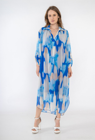 Grossiste ISSYMA - Longue robe chemise imprimé