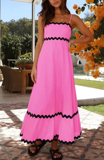 Wholesaler ISSYMA - Long dress with wave edging details