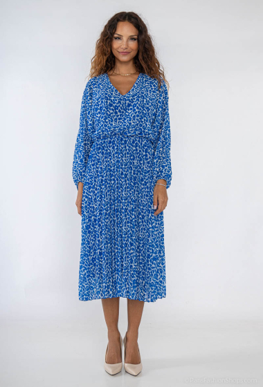 Grossiste ISSYMA - Longue robe plissé imprimé
