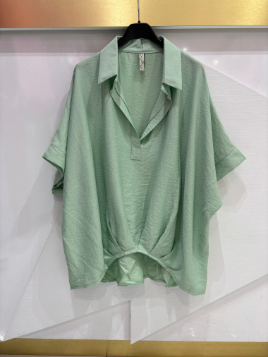 Wholesaler ISSYMA - Short-sleeved linen-effect polo shirt