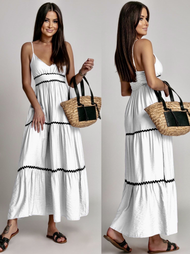 Wholesaler ISSYMA - Strap dress with wave edging detail