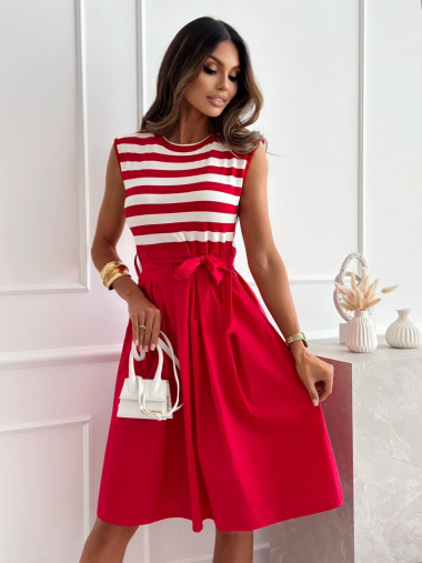 Wholesaler ISSYMA - Striped viscose poplin dress