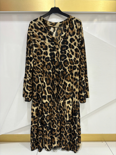 Grossiste ISSYMA - Robe à volants imprimé léopard