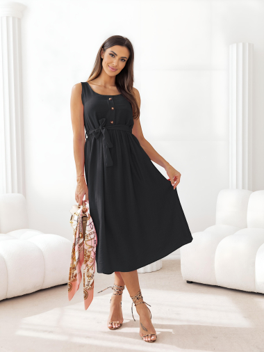 Wholesaler ISSYMA - Button Front Sleeveless Dress