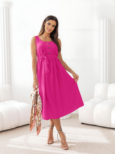 Wholesaler ISSYMA - Button Front Sleeveless Dress