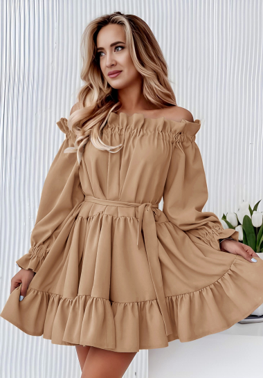 Wholesaler ISSYMA - Boat neck dress with ruffled tie