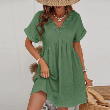 Wholesaler ISSYMA - COTTON GAUZE V-NECK dress pattern