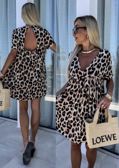 Wholesaler ISSYMA - Open back leopard dress