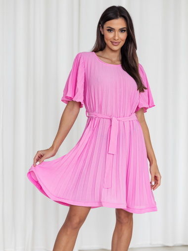 Wholesaler ISSYMA - Short-sleeved pleated dress