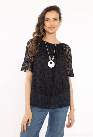Wholesaler ISSYMA - Patterned top with necklace