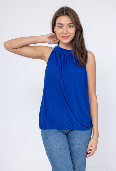 Wholesaler ISSYMA - Round neck top with knot in the back