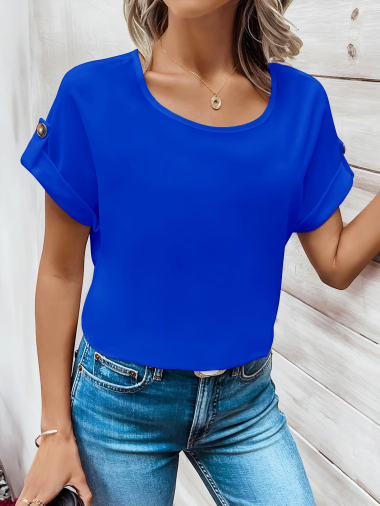 Großhändler ISSYMA - T-Shirt-Oberteil mit geknöpften Ärmeln