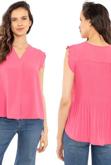 Wholesaler ISSYMA - V-neck top pleated at the back