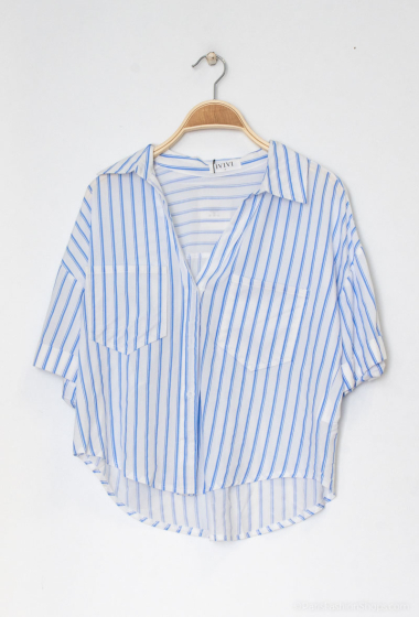 Wholesaler Ivivi - vertical pattern short sleeve shirt