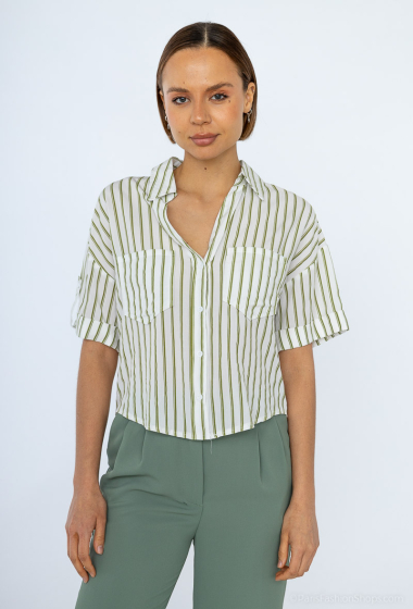 Wholesaler Ivivi - vertical pattern short sleeve shirt