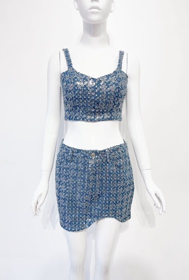 Wholesaler Ivivi - Sequined denim skirt