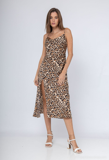 Großhändler Ivivi - Kleid mit Leopardenmuster