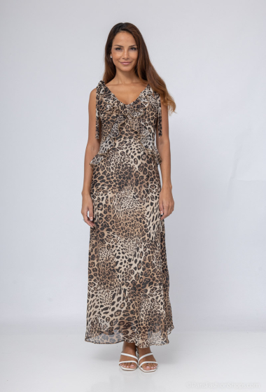 Großhändler Ivivi - Slip-Kleid mit Leopardenmuster