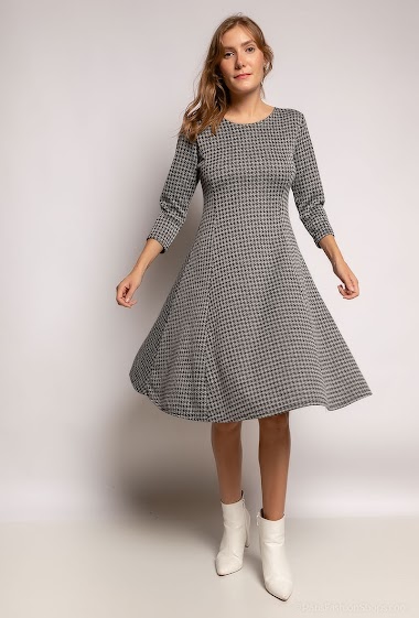 Wholesaler J & MY - Dress with houndstooth print
