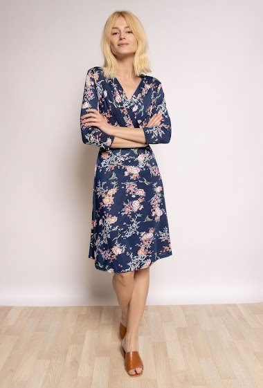 Wholesaler J & MY - Wrap dress with flower print