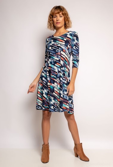 Wholesaler J & MY - Printed flowy midi dress