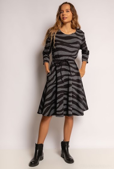 Wholesaler J & MY - Skater dress with zebra print