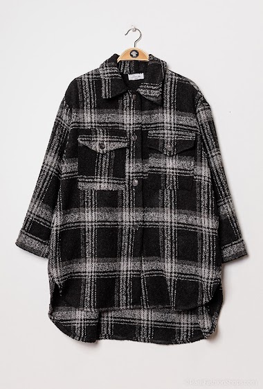 Wholesaler J & MY - Checkered overshirt with pockets