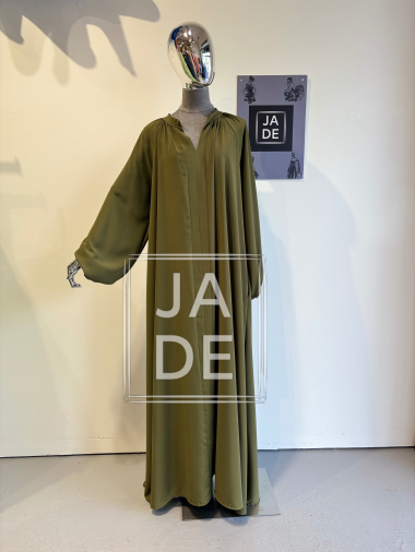 Wholesaler JADE - ABAYA LONG DRESS PLAIN MEDINE SILK
