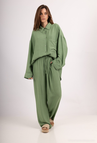 Wholesaler JADE - JADE LINEN-EFFECT SHIRT AND TROUSERS SET