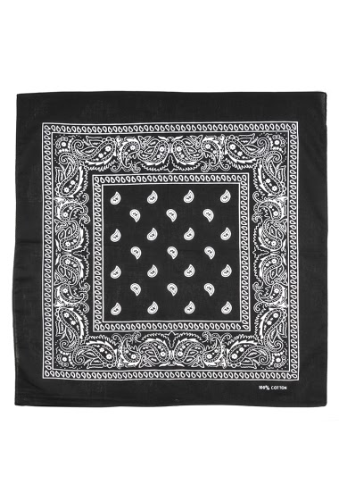 Grossiste JCL - Bandanas en cotton à motifs paisley cachemire 55x55 cm