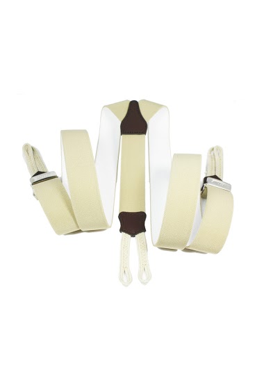 Großhändler JCL - Elastic button suspenders "Hercule" 35mm made in France ajustable 120 cm