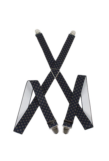 Elastic suspenders "X" 35mm made in France ajustable Pattern cashmere