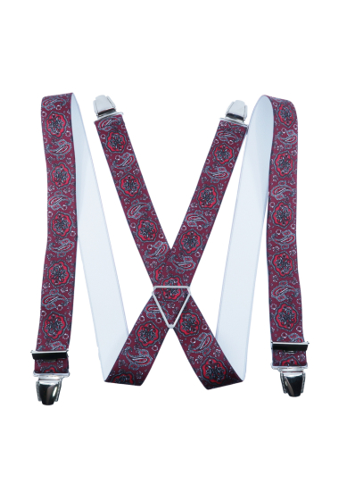 Wholesaler JCL - Elastic suspenders "X" 35mm made in France ajustable Pattern cashmere