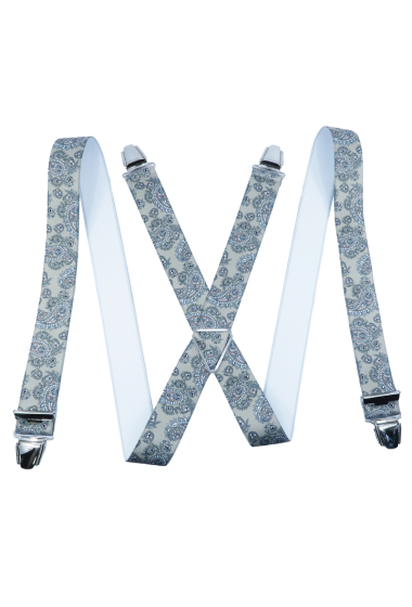 Großhändler JCL - „X“-Elastikband mit Clips, 35 mm, französische Herstellung im Kaschmir-Stil
