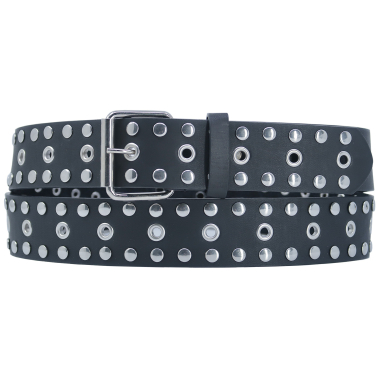 Großhändler JCL - Bonded leather women belt with eye rivet studded 3 cm