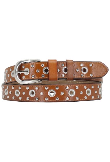 Wholesaler JCL - Women belt in genuine cow leather with rivet and eyelet