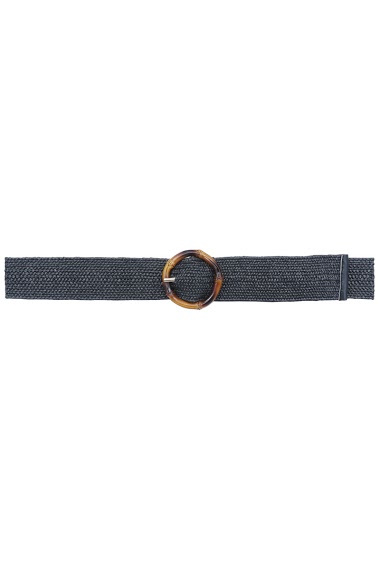 Wholesaler JCL - straw elastic women belt with textured buckle.