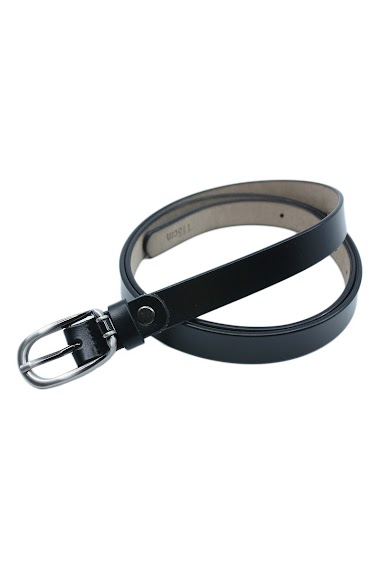 women thin belt 2 cm width in Half split leather