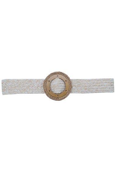 Wholesaler JCL - raffia straw women belt with wooden buckle