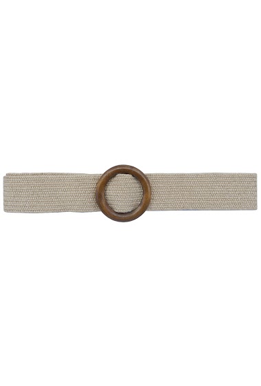 Mayorista JCL - Cinturón de paja de rafia con hebilla elástica de madera