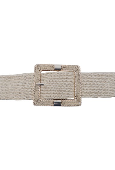 Großhändler JCL - Raffia straw elastic women belt with metal buckle.