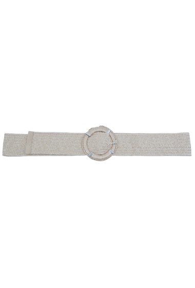 Wholesaler JCL - Raffia straw elastic women belt with metal buckle.