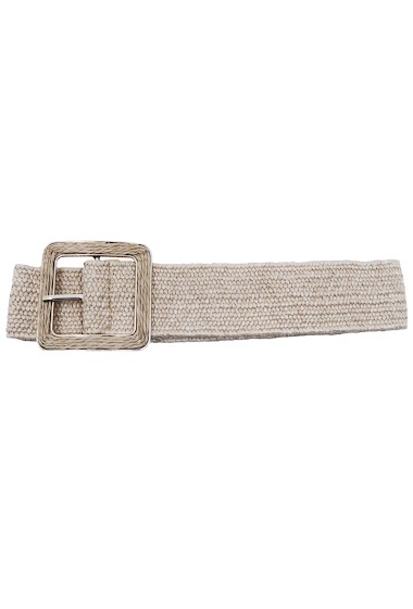 Wholesaler JCL - Raffia straw elastic women belt with metal buckle.