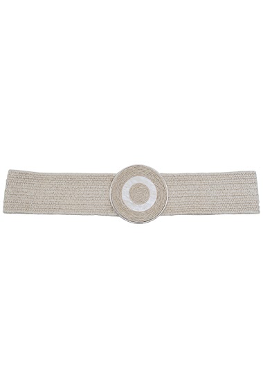 Großhändler JCL - Raffia straw elastic women belt with metal buckle.