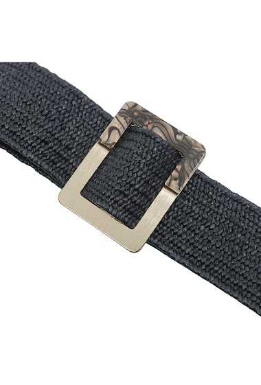 Wholesaler JCL - raffia straw elastic women belt with metal buckle.