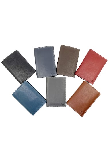 Wholesaler JCL - Large 3-fold Anti-RFID Wallet in Goat Leather